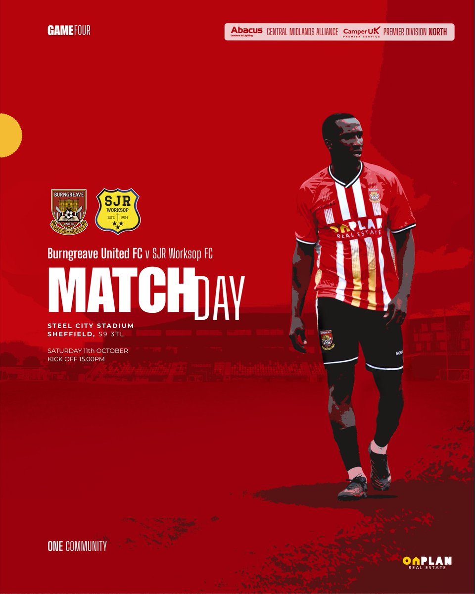 𝗠𝗔𝗧𝗖𝗛𝘿𝘼𝙔 🏛️

📅 Sat 11 Oct | 3:00pm
🏟️ Steel City Stadium
🛡️ Central Midlands Alliance
🎟️ Adults - £4
🎫 Under 16 - £1 (With a Paying Adult)
🔖 Matchday Programme - £2.50

#BURNGREAVE