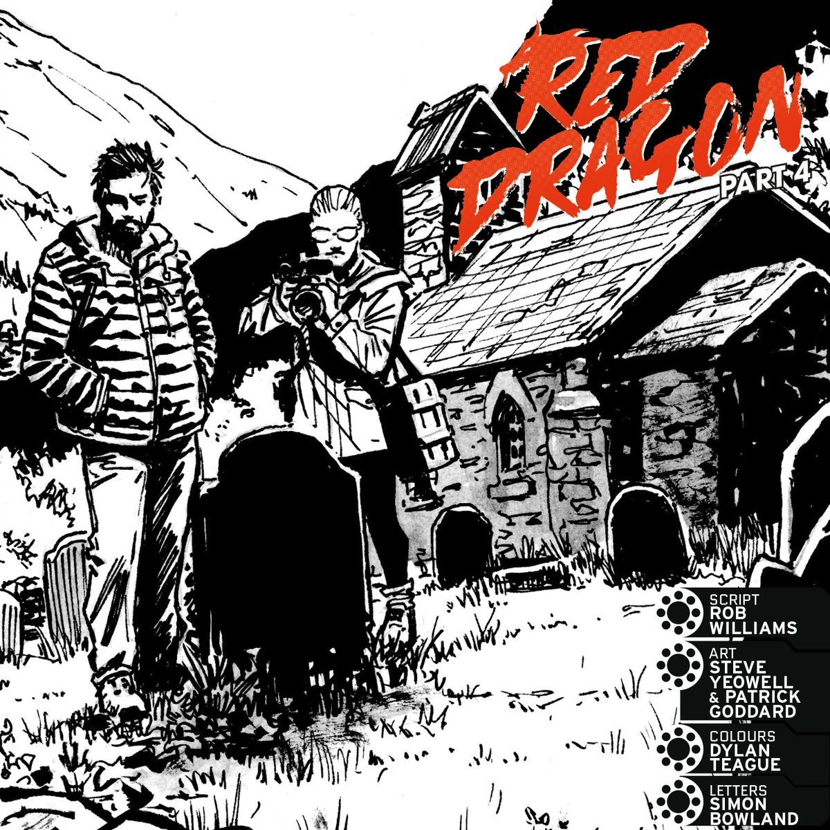 2000AD's tweet photo. 2000 AD Prog 2454 is out on 15th October, featuring RED DRAGON, Part Four by:

📝 Script: @Robwilliams71 
✏️ Art: Steve Yeowell and @PaddyGod1 
🎨 Colours: @DylanTeague 
💬 Letters: @SimonBowland 

Subscribe now and get zarjaz free gifts ➡️ https://t.co/v9SgY38iEI https://t.co/IBmD2V3BBO