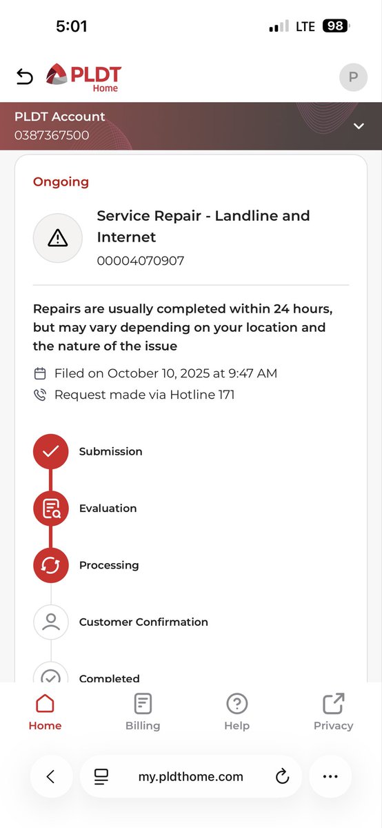 JansenPaolo's tweet photo. Hello @PLDT_Cares Following up our service request as this is urgently needed. https://t.co/xWzMovRnDJ