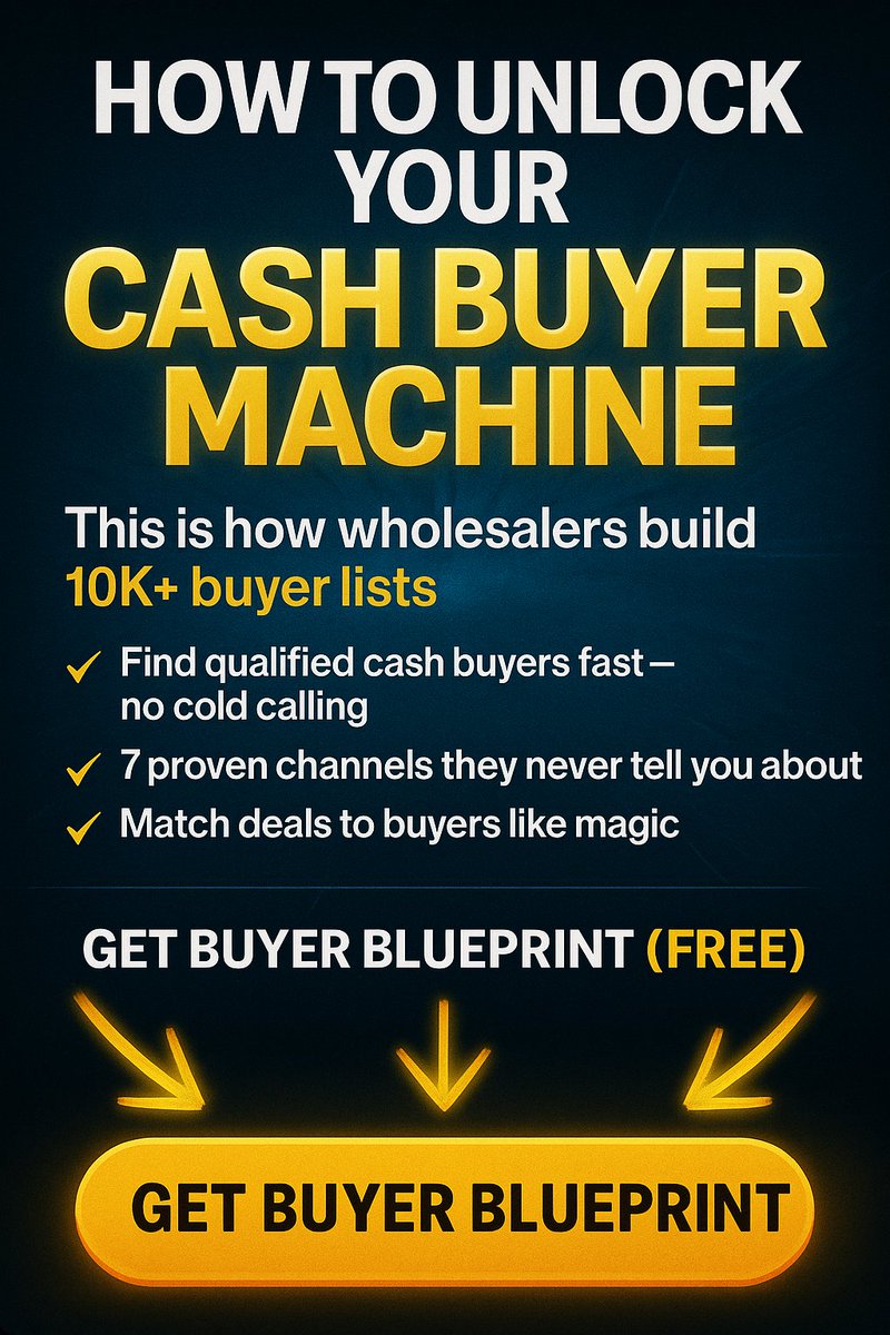 marketingking4's tweet image. #RealEstate #Agents &amp;amp; #Investors
🔥 8 Proven Ways to Find Real Estate Cash Buyers — Before the Deal Dies

If you&apos;re still relying on “we buy houses” bandit signs or begging realtors for scraps...
You’re already 10 steps behind.

This guide pulls back the curtain on the exact…