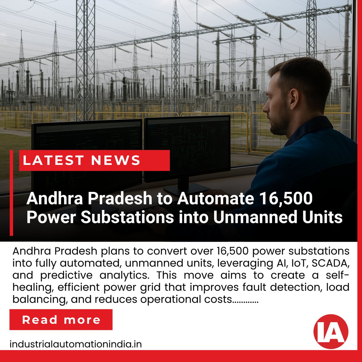 Benichettiar's tweet image. Andhra Pradesh’s Unmanned Substation Revolution: Powering India’s Automated Energy Future In a transformative move, Andhra Pradesh is set to convert over 16,500 power substations into fully automated, unmanned units........

Read More - industrialautomationindia.in/news/andhra-pr…