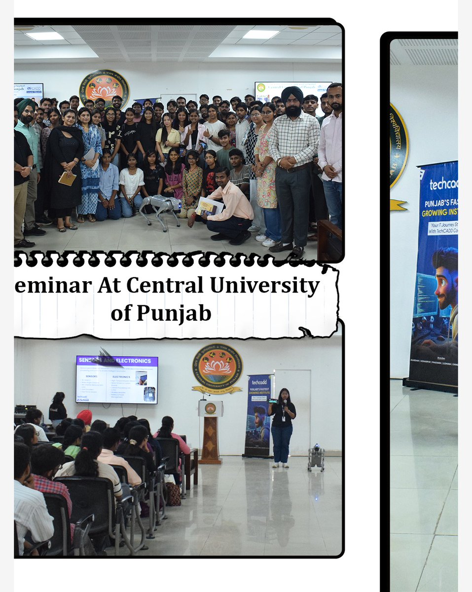Techcadd_comp's tweet image. Techcadd had the wonderful opportunity to host a Career Awareness &amp;amp; Guidance Session at the Central University of Punjab

A heartfelt thank you to the Central University of Punjab for their warm welcome and valuable collaboration.