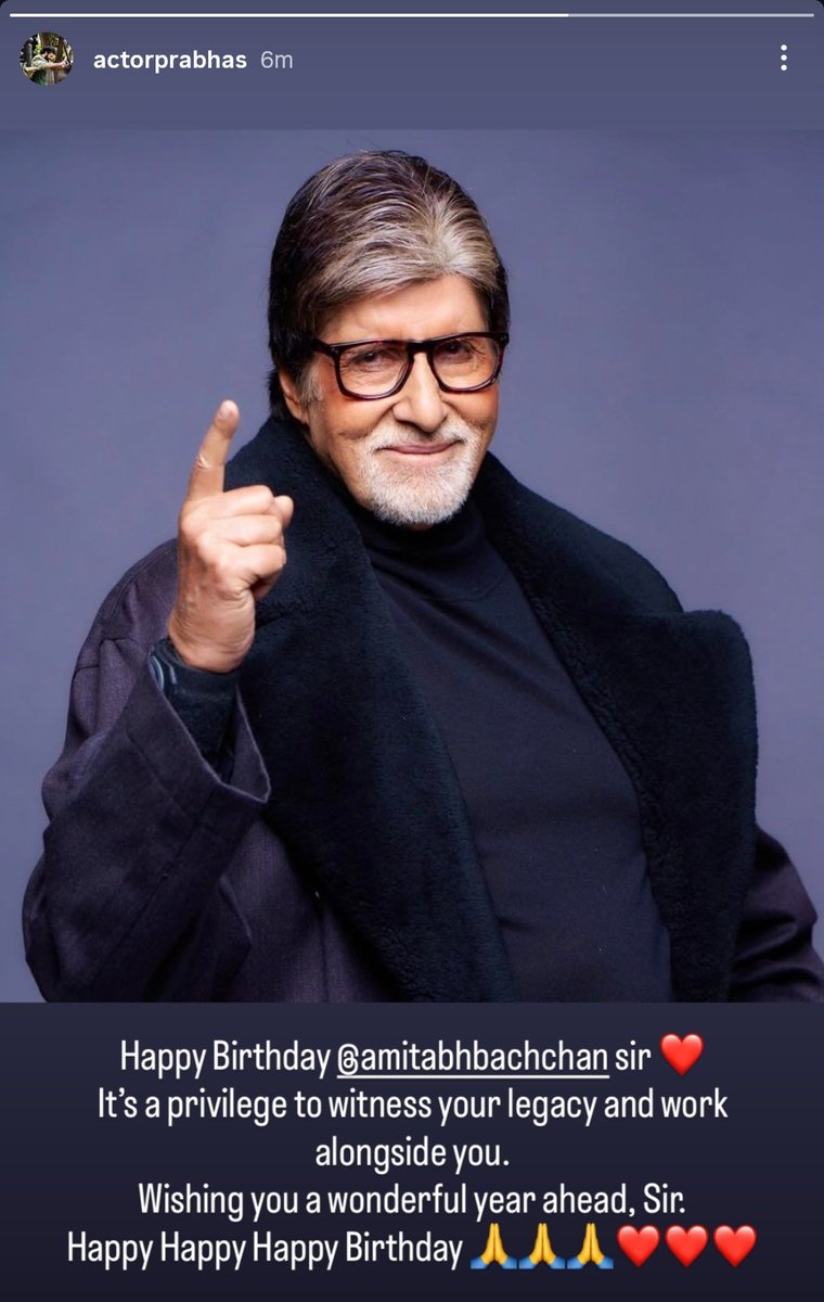 ivdsai's tweet image. Darling #Prabhas via his insta profile...

#HBDAmitabhBachchan Ji 🙏❤️