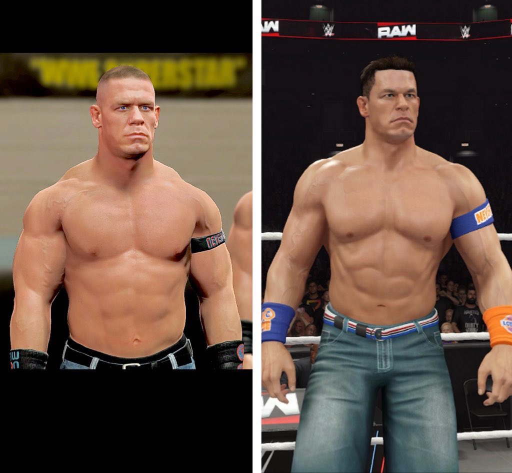 Jmessiah21_5's tweet image. LOL
 @JohnCena nearly 10 years apart.

#WWE2K16 
Vs
#WWE2K25 TRASH @WWEgames