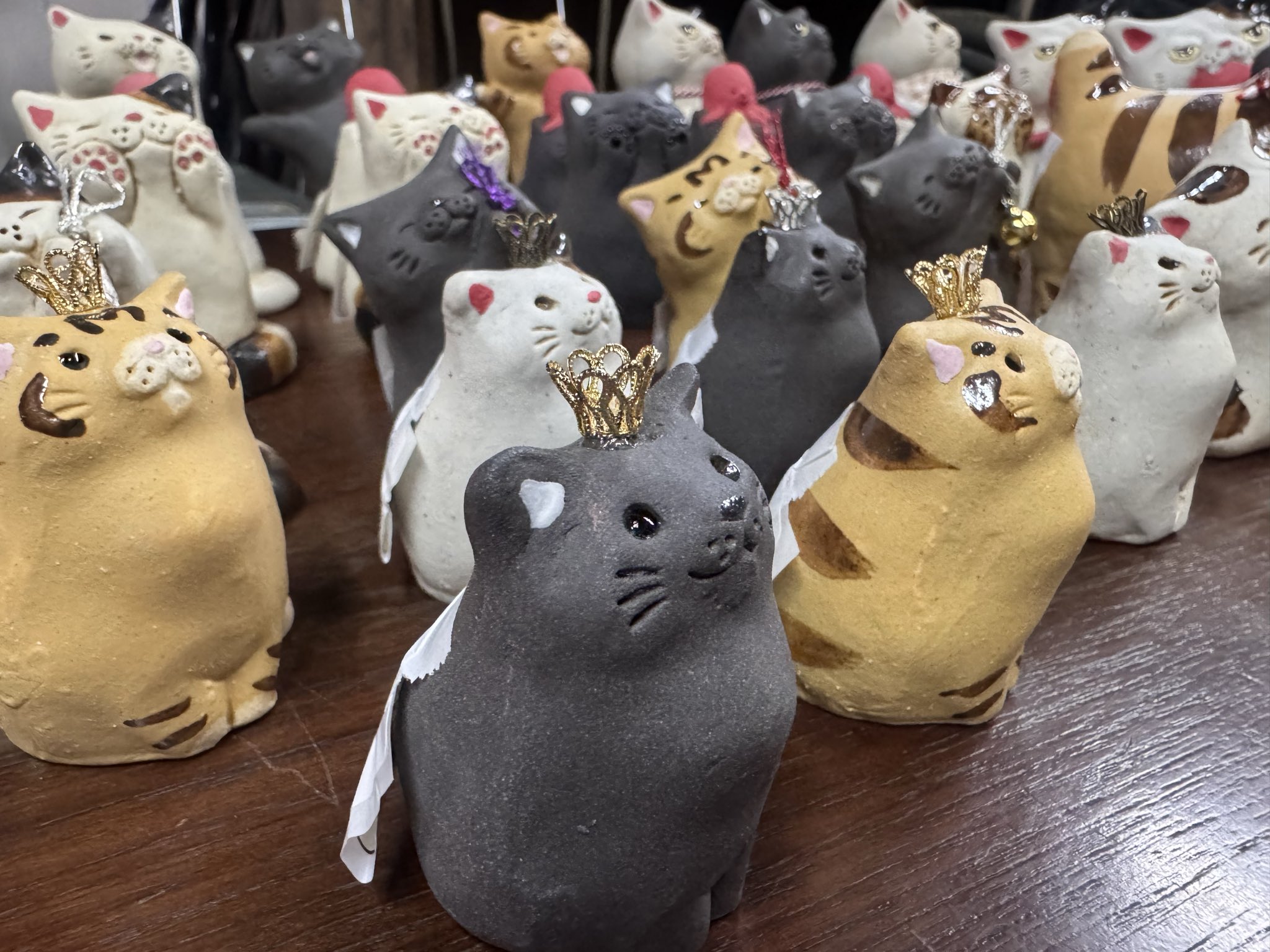 中古品【猫の置物】2匹セット☆布施猫笑店☆ 布施猫