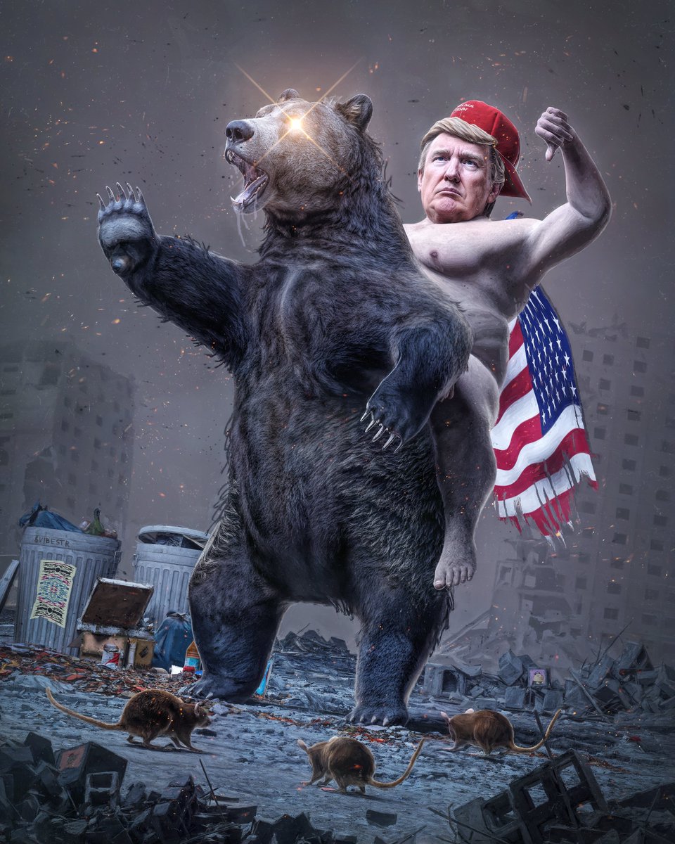 beeple's tweet image. THE BEAR IS BACK