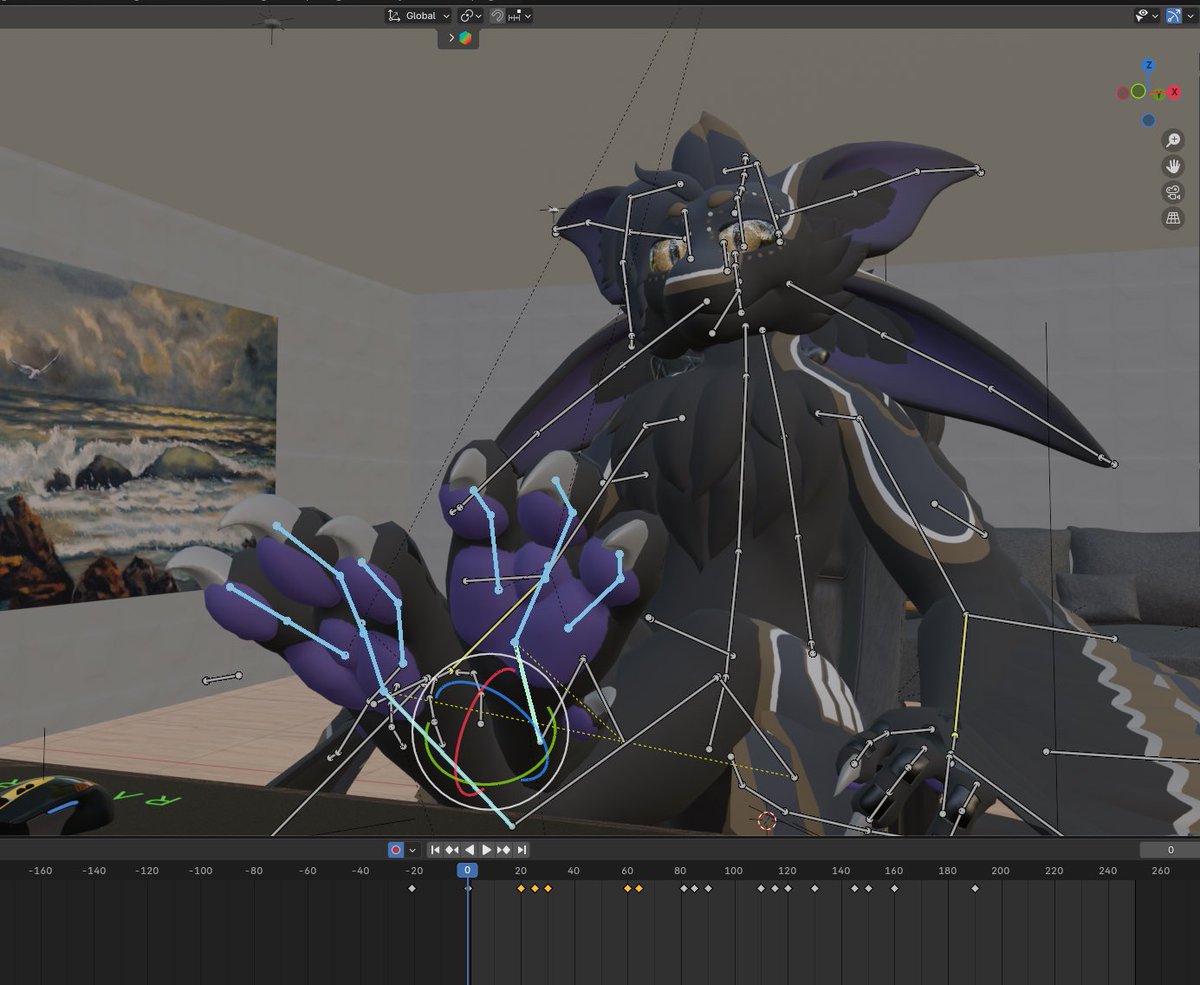 A little sneak peek at a animation I’m making to show off my new model, this one is for you paw lovers out there x3