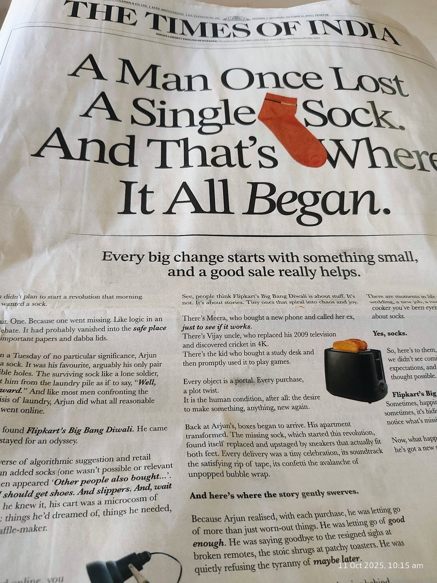 Hats off to the copywriter and the agency.....such a delightful interplay  of words, sentences, emotions, metaphors et al... For the sake of us  purists, I just hope that this is not AI, image size:900x1200