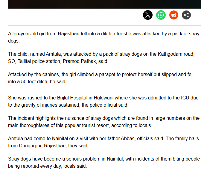 TravelsKunal's tweet photo. Stray dogs attack young tourist in Nainital; lands in ICU

Source: DNA India

@Dept_of_AHD, @India_NHRC,@KartiPC,@VijayGoelBJP, @DARPG_GoI @MoHFW_INDIA @LalanSingh_1, @narendramodi,@MLJ_GoI , @PMOIndia @AtulGargBJP, @GeorgekurianBjp, @spsinghbaghelpr, @MoHUA_India, @Min_FAHD https://t.co/WWSrKraVFC