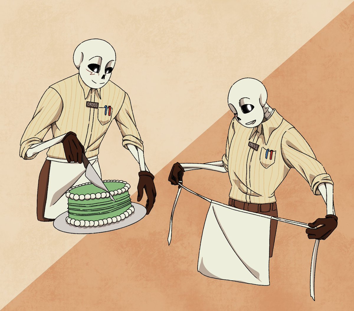 Lady_Izo's tweet photo. Skipping day 9 onto day 10 due to #crosssans birthday 🎂
Took this as an opportunity to draw Cross from #cafedrop by @Manuru_15. He was certainly a challenge 😅 
If you haven't already though go check out CafeDrop. The demo just released, and it is amazing! #utmv #sans https://t.co/dSFHQZ4GrU