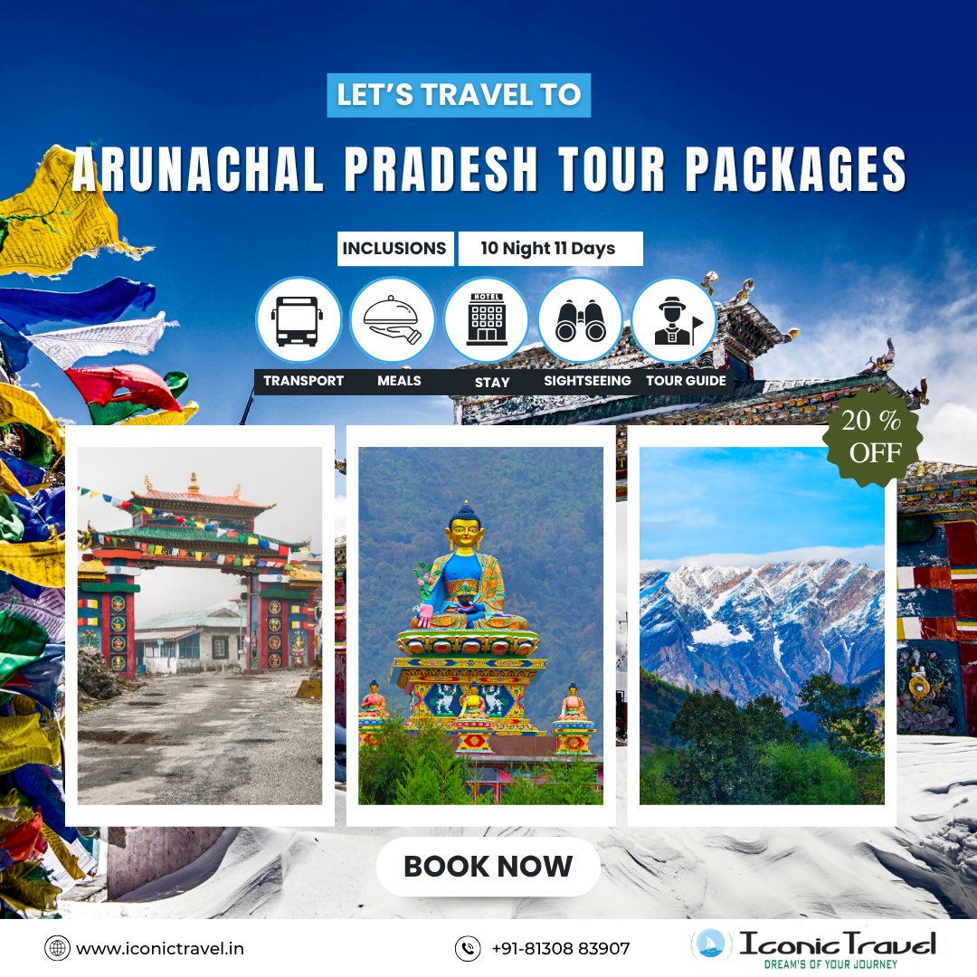 IconicTravel3's tweet photo. 🛕 Arunachal Pradesh Tour Packages – where nature meets serenity!
Snow peaks, monasteries &amp; lush valleys await your journey. 🌿
📞 +91-8130883907 | 🌐 https://t.co/kARpXf0Hux
#ArunachalPradesh #TravelIndia #HiddenParadise #IconicTravel https://t.co/dmYx0tfPwd
