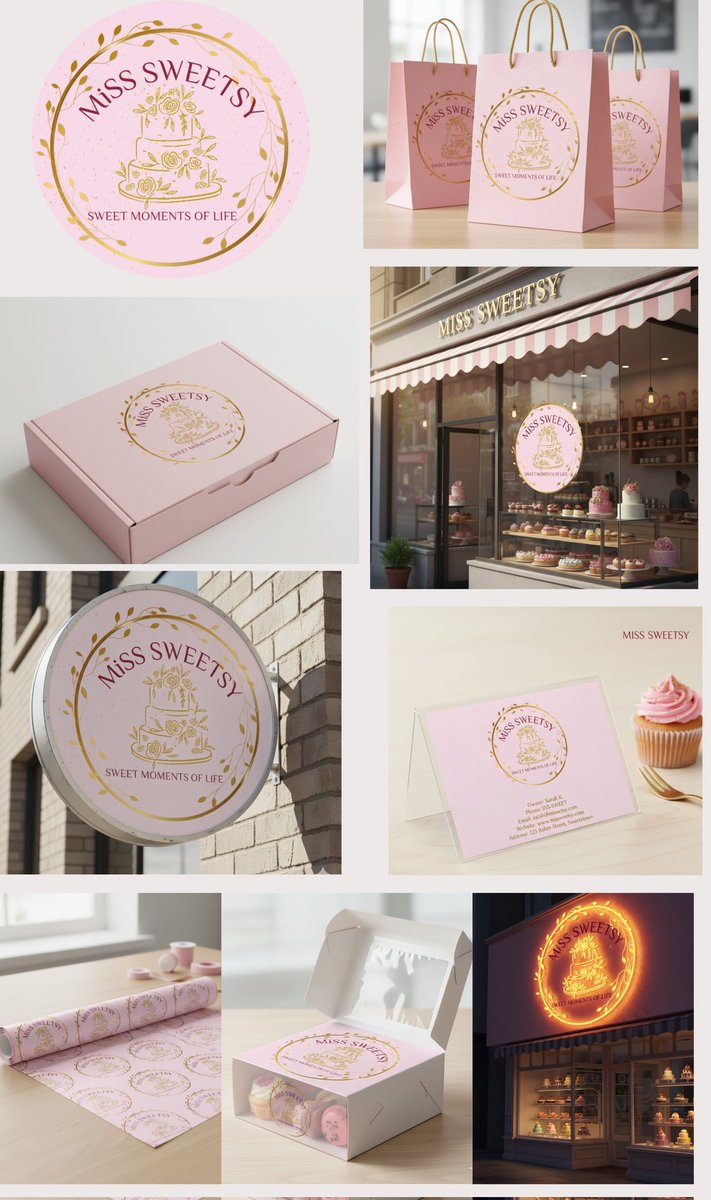 design67484's tweet photo. 🍰 تصميم شعار وهوية بصرية لمحل الحلويات "MISS SWEETSY" ✨
براند يعكس لحظات الحلاوة والرُقي، ويجمع بين النعومة والأنوثة في كل تفصيلة.
الشعار مستوحى من الكيك المزخرف واللمسات الذهبية ليعبّر عن أناقة الطعم وجمال التفاصيل. 
#تصميم_شعار #هوية_بصرية #تصميم_براند #تصميم_جرافيك https://t.co/WElVdDgnNR