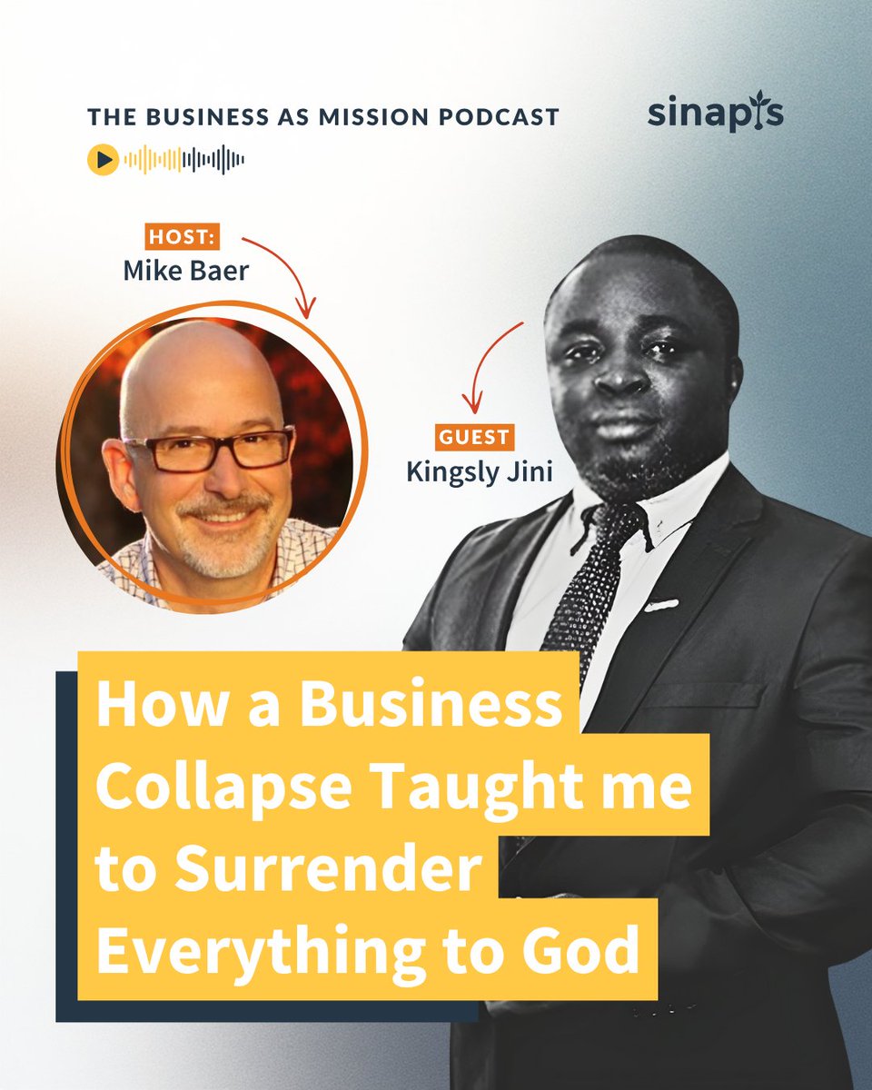 Our Sinapis Network partner Kingsly Jini was recently featured on the Business as Mission Podcast with Mike Baer - and it’s a must-listen! 🙌🏽

In this powerful conversation, Kingsly shares how a business collapse became a defining moment that taught him to fully surrender to God