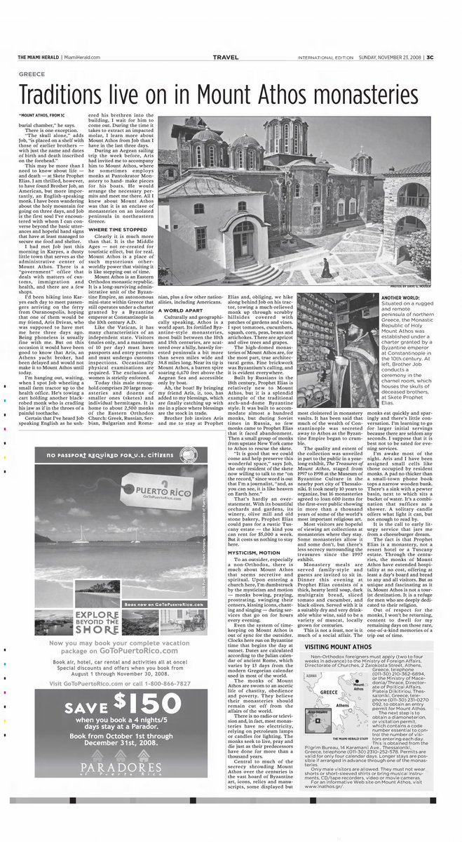 AHBTVOP's tweet image. Subject:  Mount Athos
#americanhistorybythevoiceofthepeople #history #newspapers #archived #mountathos #greece #humanskulls #munks
La Prensa
Panama City, Panama, Panama · Sunday, November 23, 2008
More articles on this t.me/Americanhistor…