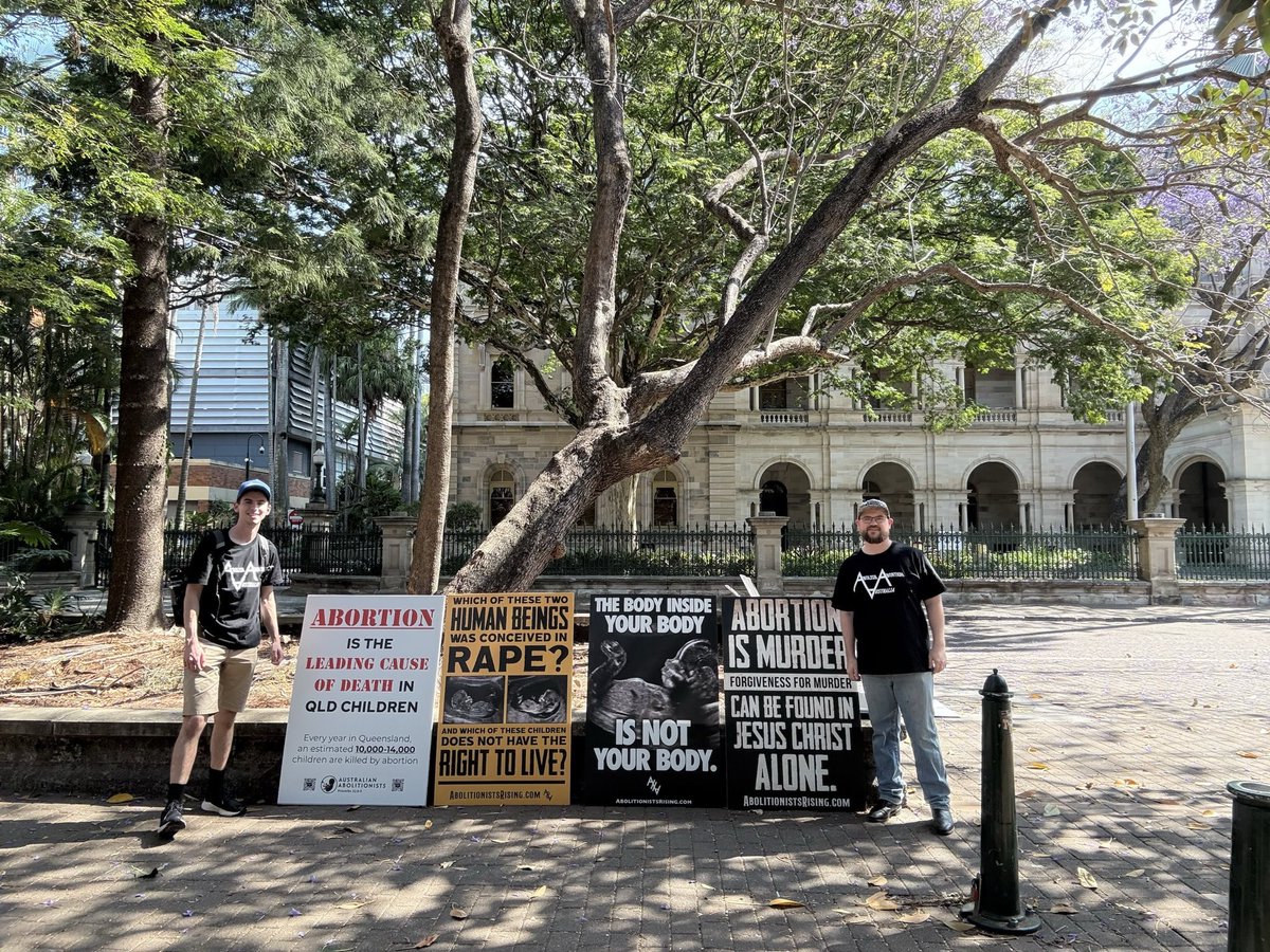 KILLABORTIONNOW's tweet image. Happening right now in Brisbane Queensland, Australia!

The QLD chapter, Abolish Abortion Queensland out for the first time together!

They are at speakers corner which is outside of Queensland parliament having conversations with everyday Aussies about the rampant sin of child…