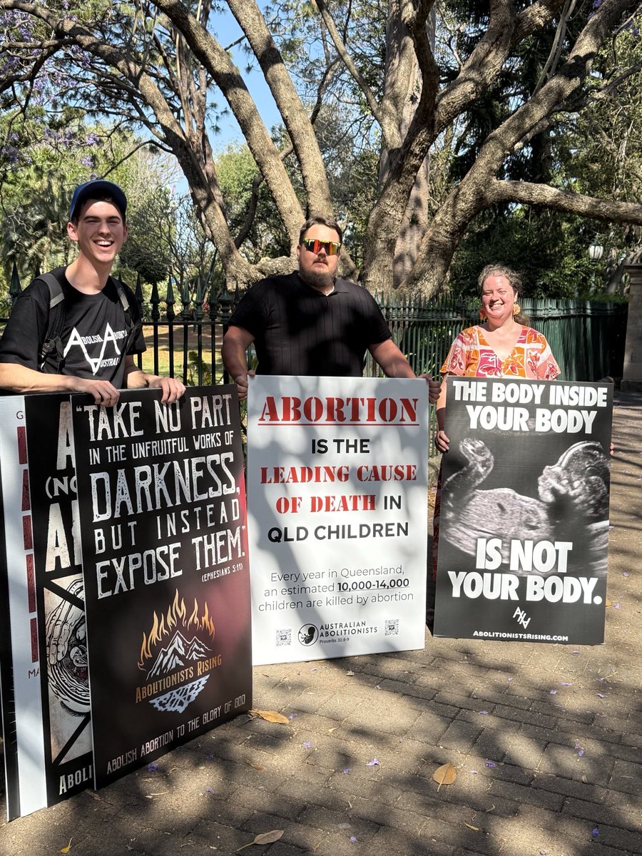 KILLABORTIONNOW's tweet image. Happening right now in Brisbane Queensland, Australia!

The QLD chapter, Abolish Abortion Queensland out for the first time together!

They are at speakers corner which is outside of Queensland parliament having conversations with everyday Aussies about the rampant sin of child…