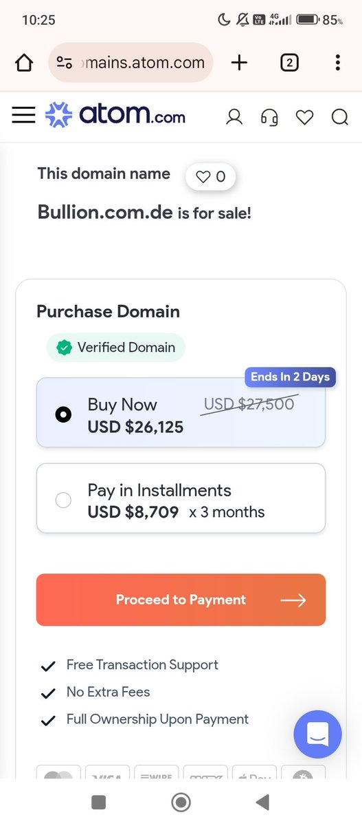 xaimobility's tweet image. Bullion.com.de appraised at $199000 by NameMaxi. Listed at $27000 at atom.  Atom score 9.8