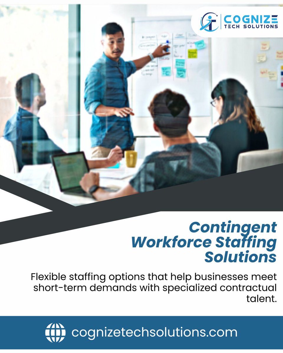 CognizeLLC's tweet image. Flexible Contingent Staffing for Changing Business Needs

We provide agile staffing solutions that ensure flexibility and efficiency for every project.

Visit: cognizetechsolutions.com/contingent-wor…

#ContingentWorkforce #StaffingSolutions #ContractHiring #RecruitmentServices