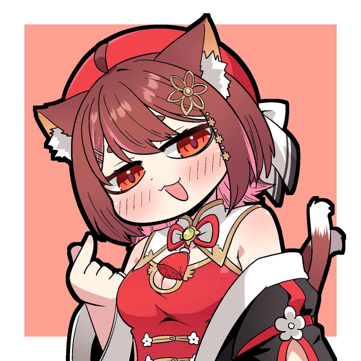 「【イラスト】vtuberさんを描いてみる071～スタンプ風に花ノ木まるさん【タイ」|221(ﾂﾂｲﾁ)同人作家VTuber@月一で電子同人誌制作中のイラスト