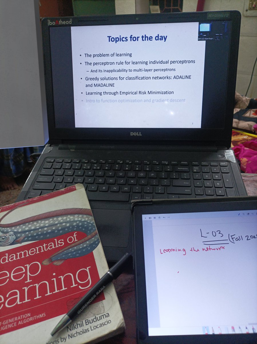 anandxtech's tweet image. Good Morning,
(Ignore the bg mess)

L 03 Intro to Deep Learning by Dr. Ramakrishna 

#DeepLearning
@CarnegieMellon @mldcmu  #CMU11785