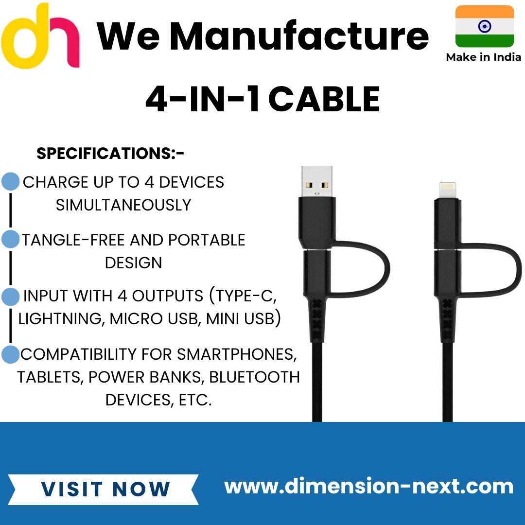 dimension_next_'s tweet image. Stay Connected, Stay Powered – 4-in-1 Cable by Dimension Next.
Visit our site now - dimension-next.com
#4in1Cable #MultiChargingCable #UniversalCharger #SmartCable #FastChargingCable #AllInOneCable #TypeCtoUSB #LightningCable #MicroUSBCable #ChargingSolutions #DimensionNext