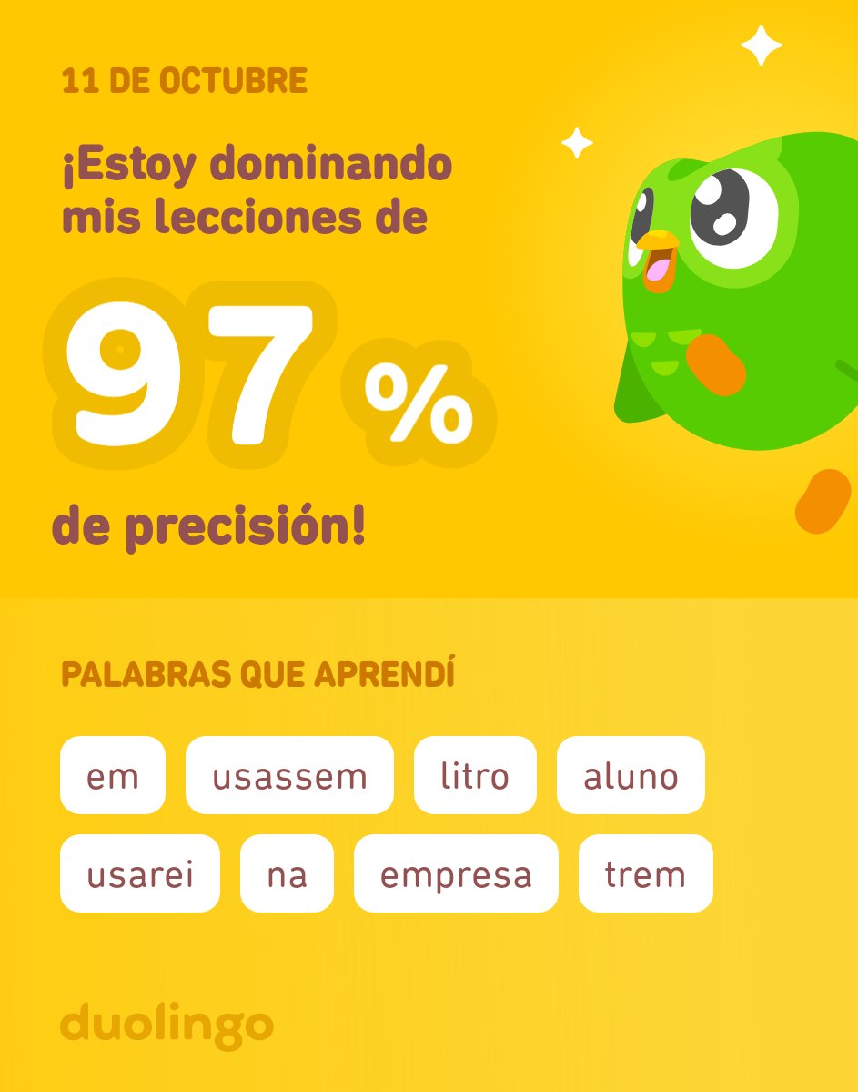 ¡Estoy aprendiendo portugués en Duolingo! Es gratis, divertido y efectivo.