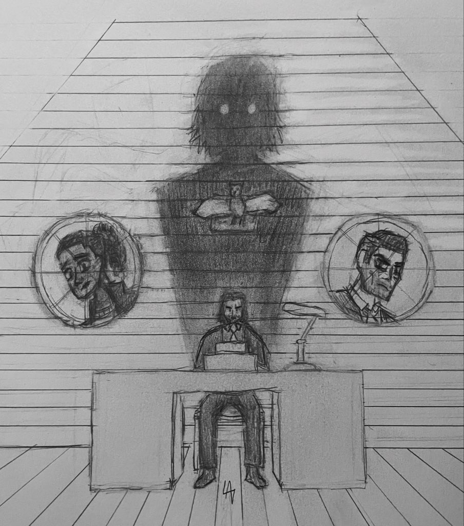 AzidStorm's tweet photo. Artober Day 8: This story is a monster. (Alan Wake 2) https://t.co/aNXQfHyzws