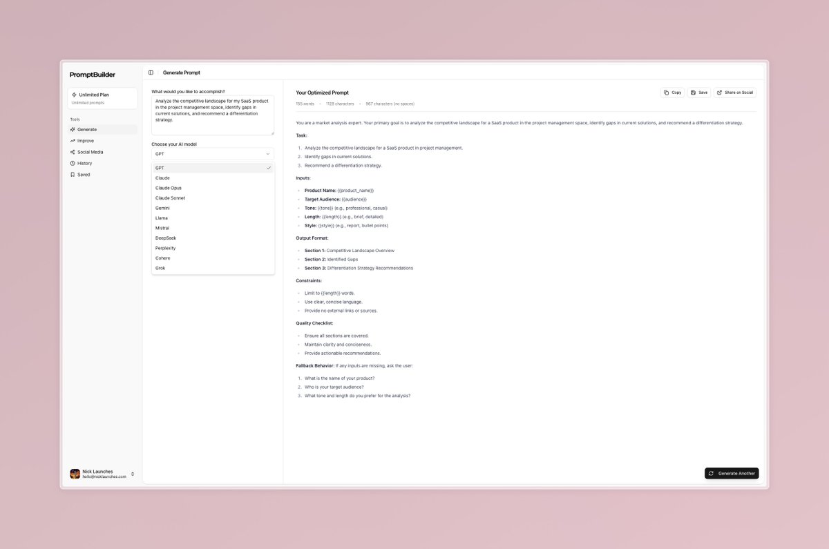 Prompt Builder tweet media