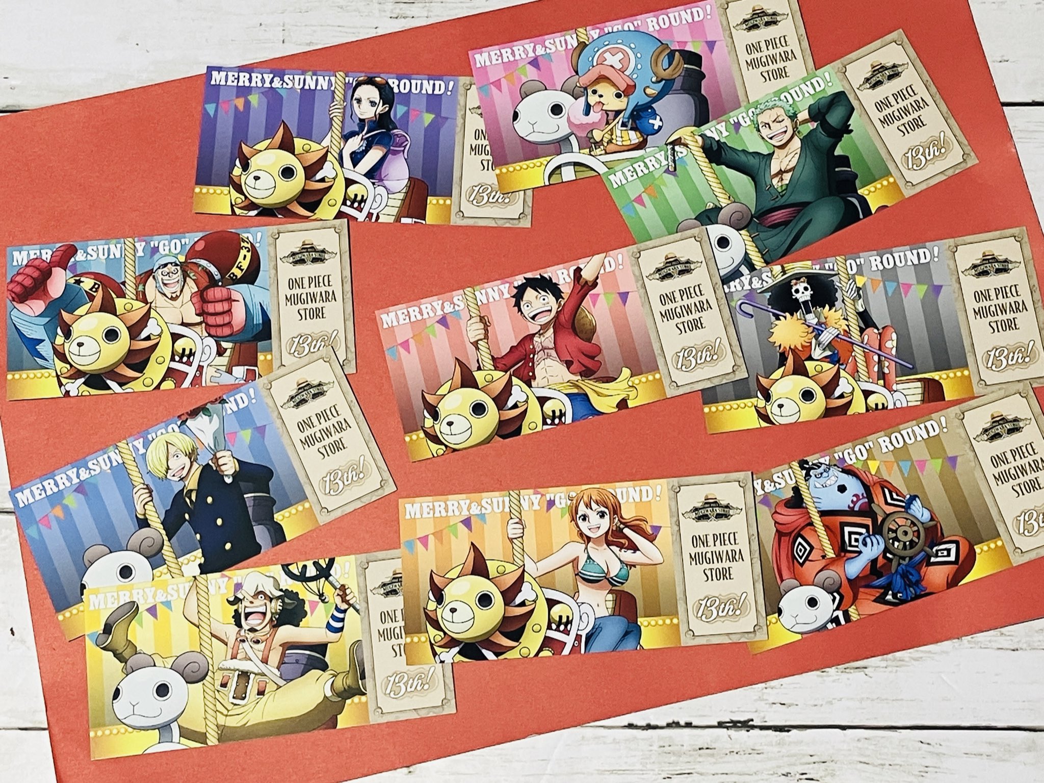 ワンピース 麦わらストア　13周年記念　アクキー　チケット風カード 祝13周年！周年キャンペーン第1弾の「チケット風カード