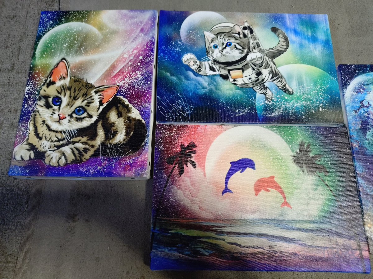 スプレーアートエデン様作品★宇宙猫 スプレーアートエデン様作品☆宇宙猫 スプレーアートエデン様