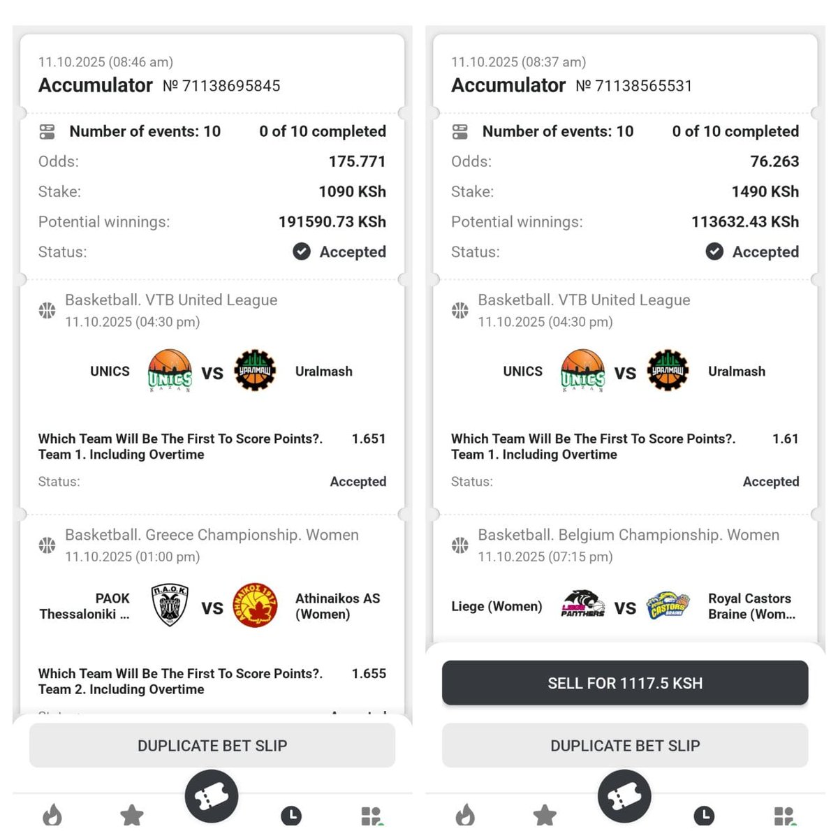 Basketball from a good source ✅✅
Team to score first points
2 slips on Luckypari 👇👇👇

76 odds ➡️ FBZTF

175 odds ➡️ 1N17F

FOCUS🧘‍♀🧘‍♀🧘‍♀🏹