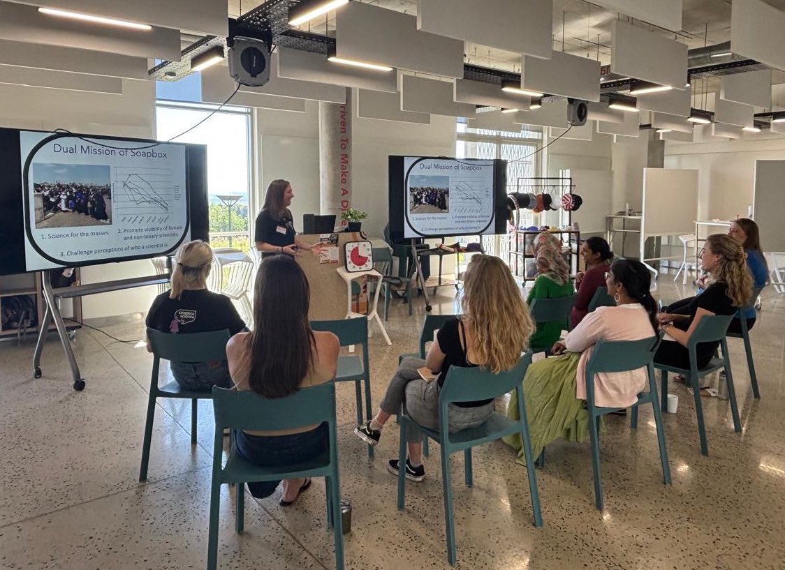 SoapboxSciCT's tweet image. BTS ✨ Our 2025 speakers have been busy training with the Hasso Plattner d-school Afrika at UCT!

We explored storytelling, audience connection, and making science fun! #SoapboxScience will be on the streets of #CapeTown on 15 Nov at the V&amp;amp;A Waterfront 🌊

We’re ready 💪 are you?