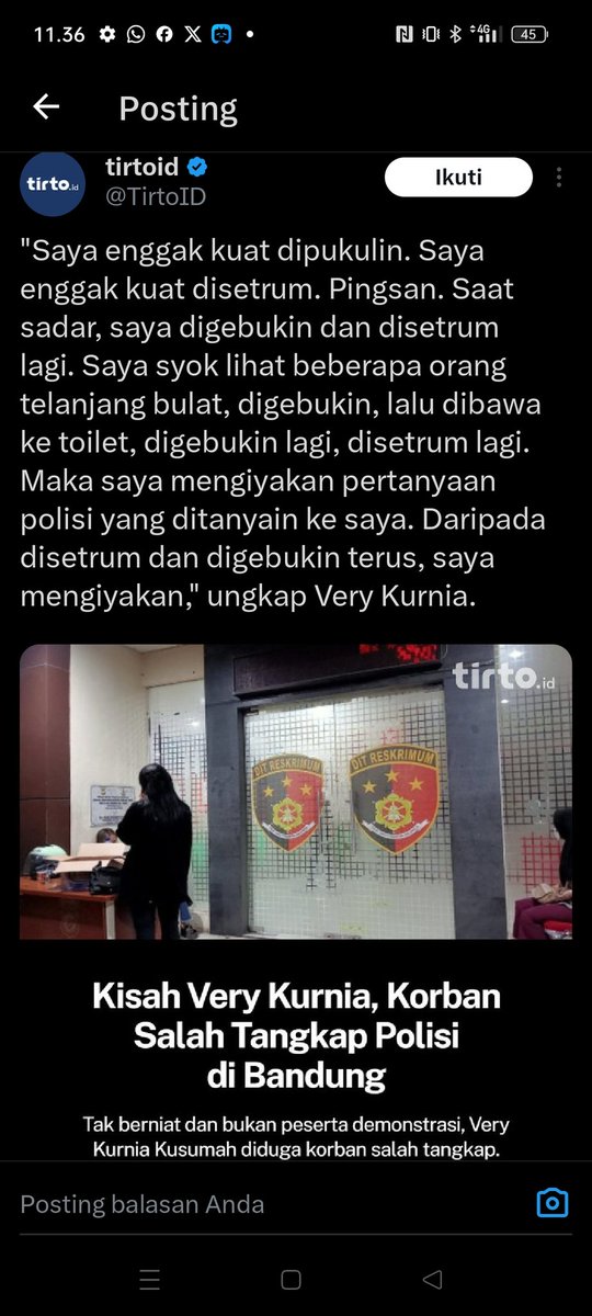 Kejadian seperti sdh sangat sering terjadi dan anehnya Kapolri seperti tutup mata 
Hukum hanya milik yg lemah yg harusnya mengayomi malah menyiksa dan mengintimidasi 
Trs kemana lagi rakyat berlindung?