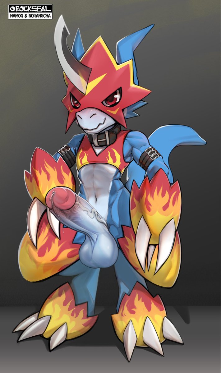 Collab art <a href="/Namogarts/">Namog 🔜 WAFF</a> Fanart of Flamedramon from Digimon