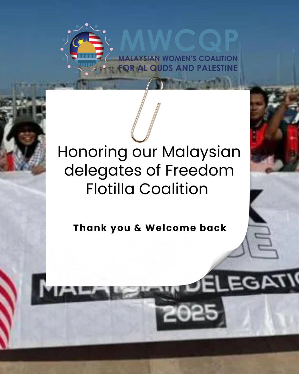 Honoring our Malaysian delegates' arrival from Freedom Flotilla Mission

Thank you for your endless effort for the liberation of Palestine.