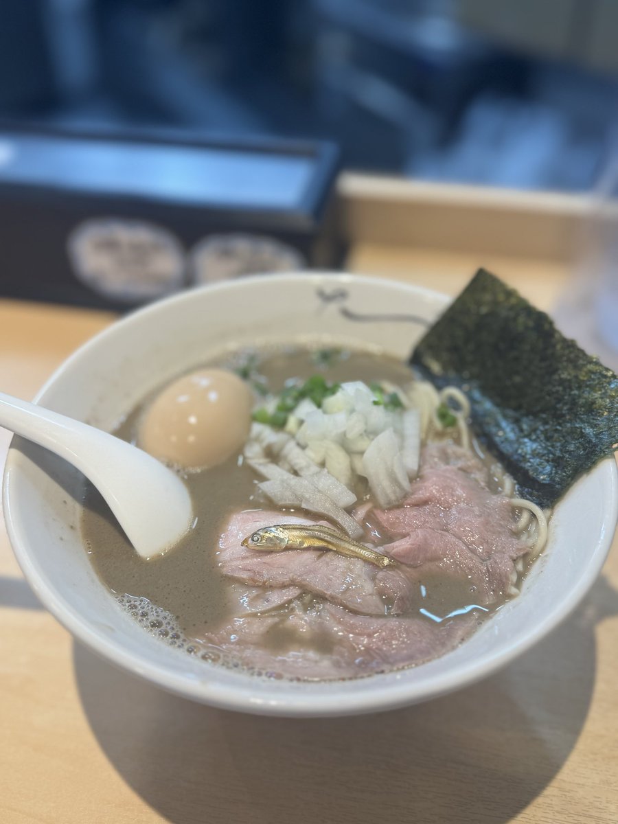 aktjp's tweet photo. 本日の麺活、大森新規、純煮干＋味玉〜
#麺活　#ラーメン大好き https://t.co/gujZGPzWD9