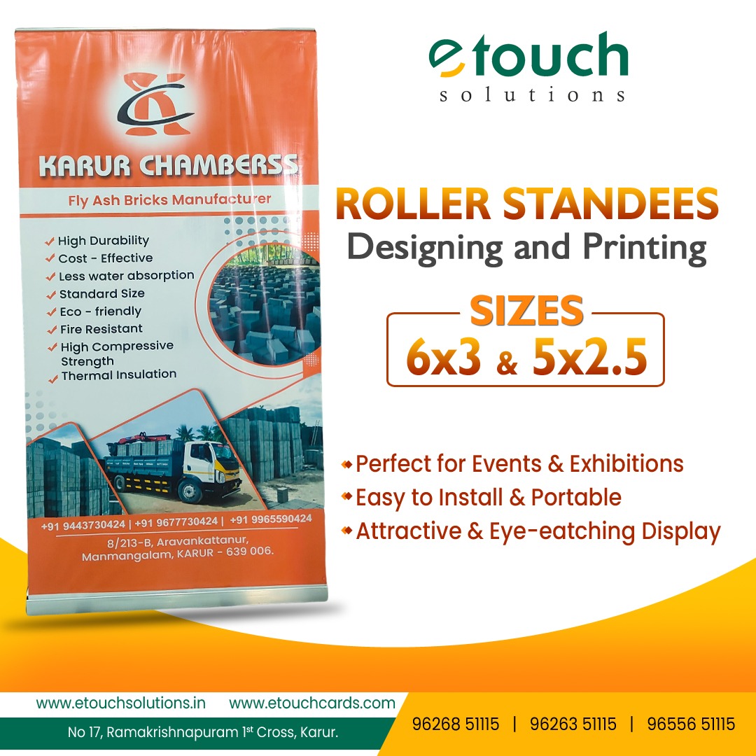 EtouchS89870's tweet image. 🎨 Make your events and exhibitions stand out with Etouch Solutions Roller Standees — attractive, portable, and easy to install! ✨   

#EtouchSolutions #RollerStandees #EventDisplay