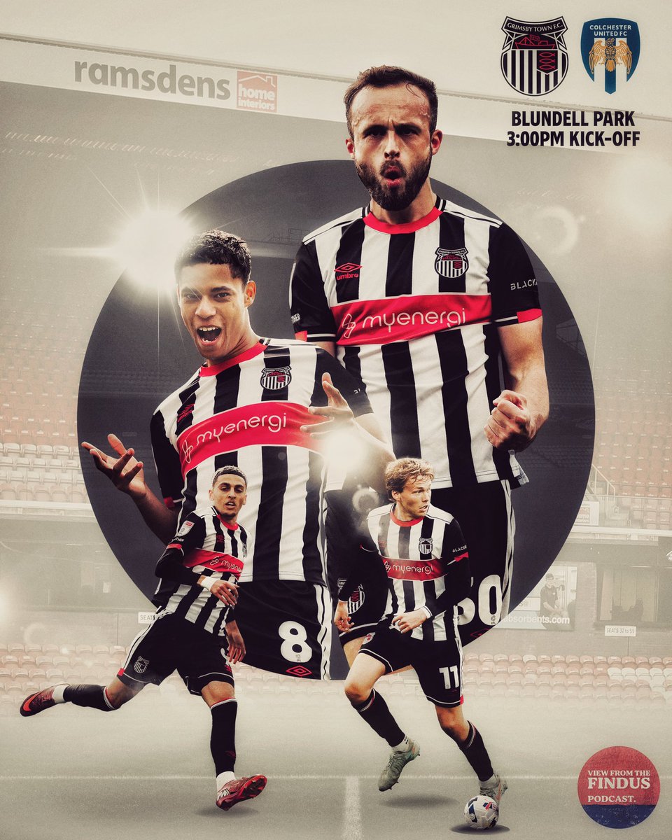 VFTFindus's tweet image. ⚫️🔴MATCH-DAY🔴⚫️#GTFC

🏆EFL League 2 - GW 12
🆚Colchester (H)
🕒3:00pm KO
🏟️Blundell Park
⛅️Sunny intervals, 14 degrees

Can Town record their 3rd win on the bounce?👊

🎙️Tune into our reaction pod due out Monday with Chris, Paul and @Main_Stander 

UTM!

🎨@josh_visuals_