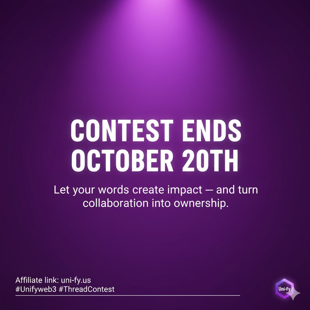 Bilaljfge's tweet image. Contest ends October 20th.
Let your words create impact and turn collaboration into ownership.
Affiliate link: uni-fy.us
#Unifyweb3 #ThreadContest
@UniFy_io
@Mystikeys.