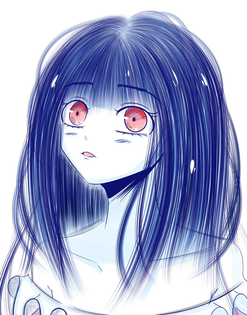Just an Illustration of Maya without ghost bandana~ Oh My Ghost Webtoon Illustration~ Copic Blue and red~