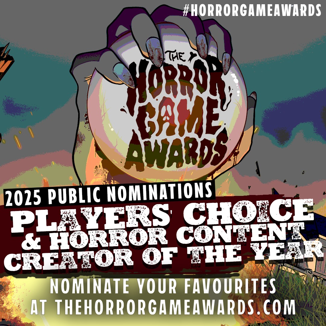 ONLY 4 DAYS LEFT TO NOMINATE your  Player's Choice Game and Horror Content Creator of the Year!

SUBMIT YOUR NOMINATIONS HERE: thehorrorgameawards.com/news/public-no……