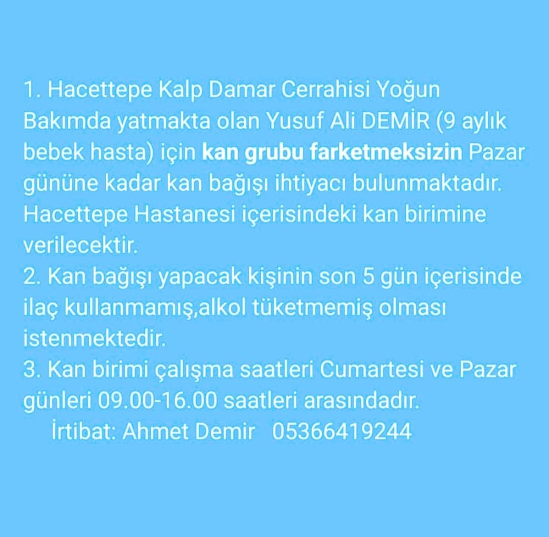 #Acil #Ankara 
Asker bir arkadaşımızın bebeği için‼️
Yayalım lütfen 🙏🏻