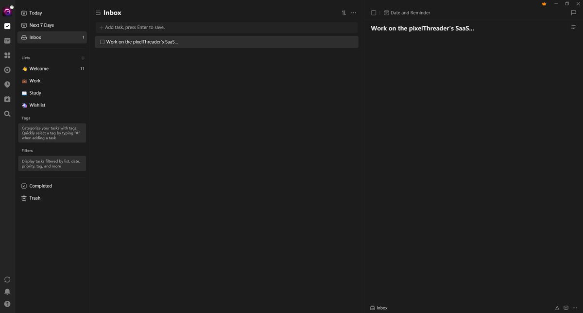 _pixelthreader_'s tweet image. ✅✅ Give @ticktick a shot, it&apos;s an good, clean and minimal alternative of Notion....

Less headache.. just simple interface..