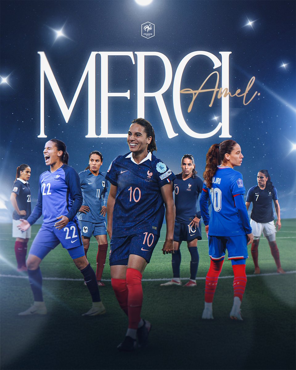𝗠𝗲𝗿𝗰𝗶 𝗔𝗺𝗲𝗹 💙🇫🇷
Après plus d’une décennie et 82 sélections en Bleue, <a href="/AmelMajri7/">Amel Majri</a> a annoncé sa retraite internationale 🥺

On te souhaite le meilleur pour la suite Amel 🙌