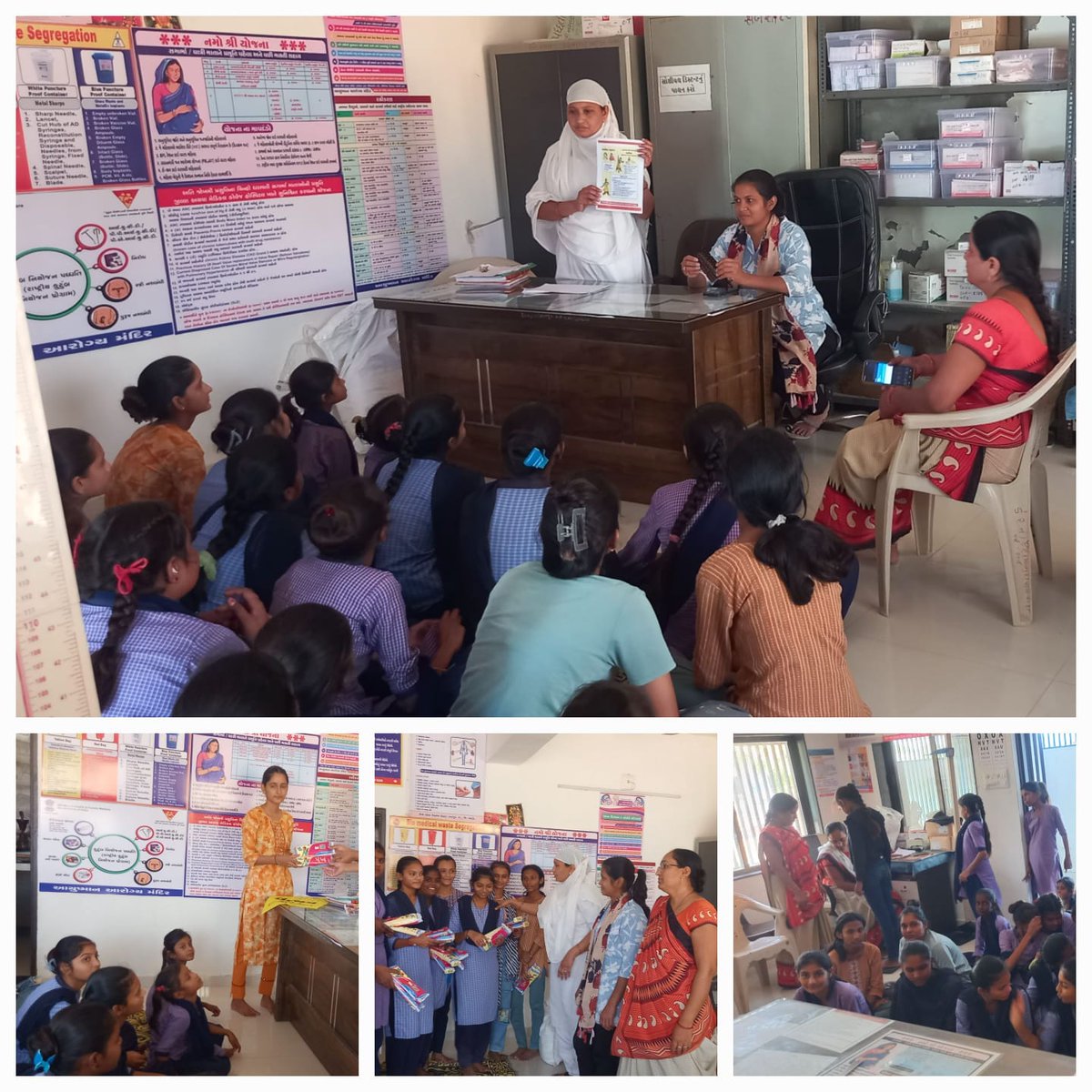 ManudPhc's tweet image. આજ રોજ પ્રાથમિક આરોગ્ય કેન્દ્ર  મણુંદ ના માતપુર ગામ માં તા-11/10/2025, આંતરરાષ્ટ્રીય ગર્લ🚺 ચાઈલ્ડ ડે ની ઉજવણી કરી
➡️જેમાં માસિક સ્ત્રાવ ની સ્વચ્છતા વિશે સમજણ આપી.
➡️આયન ન ની ગોળી આપી અને એનું મહત્વ સમજાવ્યું.
➡️ છોકરીઓના અધિકારો, પોષણ, સશક્તિકરણ, લિંગસંવેદનશીલતા વિશે સમજણ આપી.