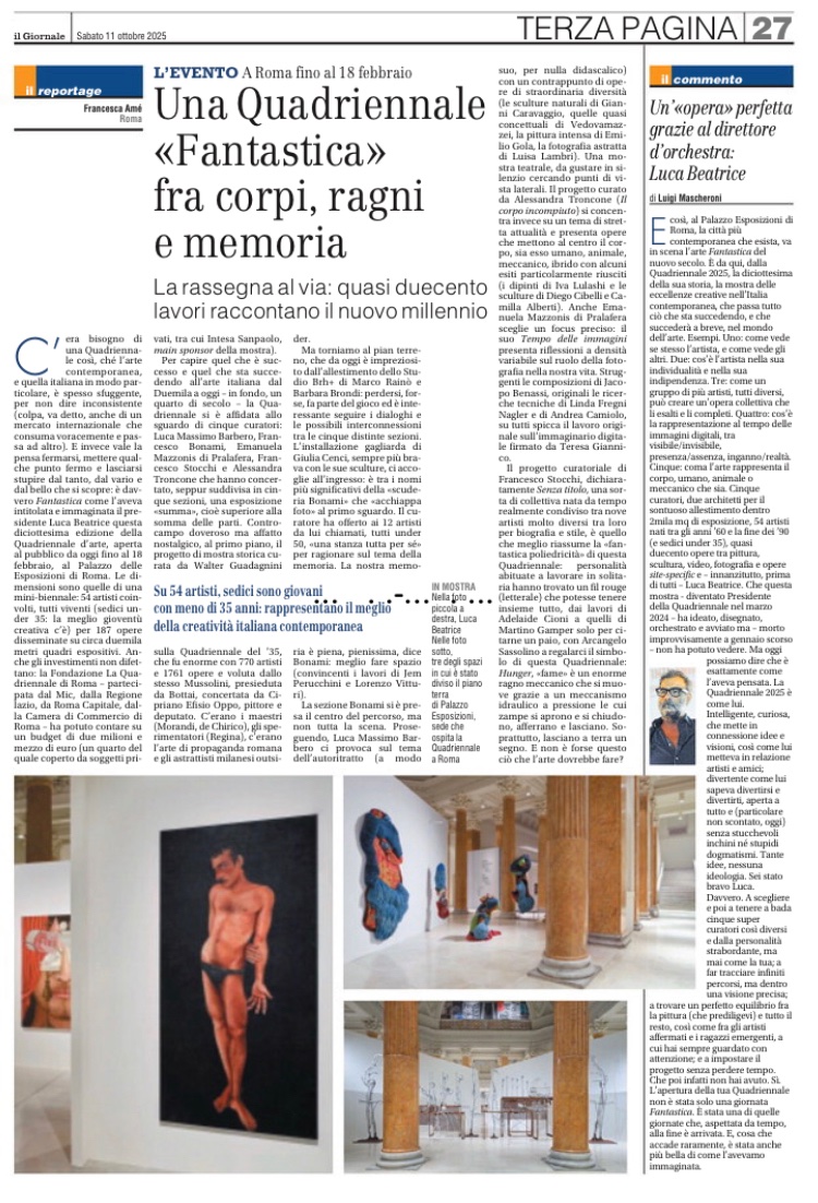 #fantastica Quadriennale con Luca Beatrice direttore d’orchestra ♥️ <a href="/LuigiMascheroni/">Luigi Mascheroni</a>