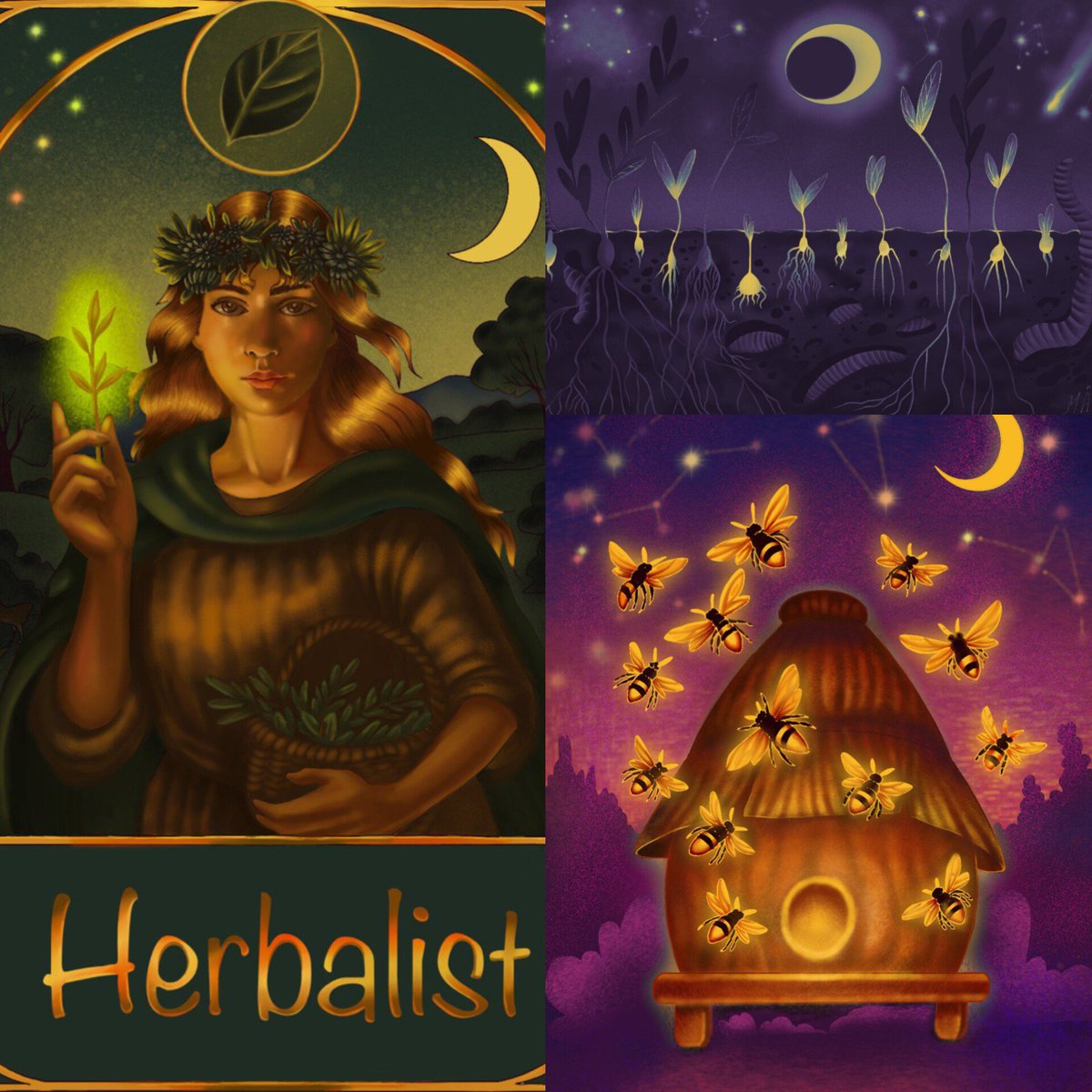 Marearwen's tweet photo. 🌙 Living Farm
Three artworks in ten days.
Each one a portal.
The farm grows in layers,
tunes its music,
awakens its totems.
Much unfolds in the shadows:
symbols, structures, mythology.
What’s still unseen
is already alive.
🌱🐝🍯🫶✨🌿☘️🧺🌑🌘🌗🌖
#Inktober2025 #livingfarm https://t.co/aPCIY6HiIG