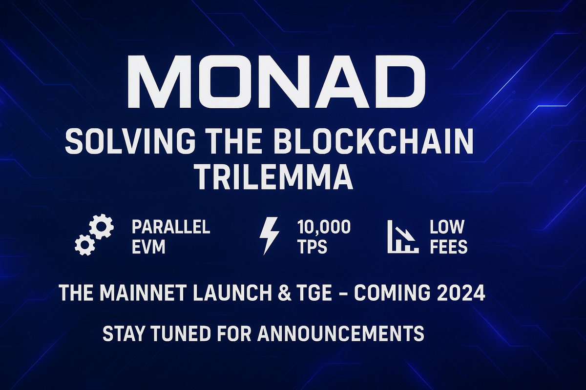 SerejkeWOLF's tweet image. Is a @monad high-profile L1 that promises to break the &quot;blockchain trilemma.&quot; Parallel EVM, 10,000 TPS, low fees.

Preparing for a long-awaited launch this year. Stay tuned for announcements from TGE and the points program. This is one of the major debuts of 2024
#Monad #EVM #L1