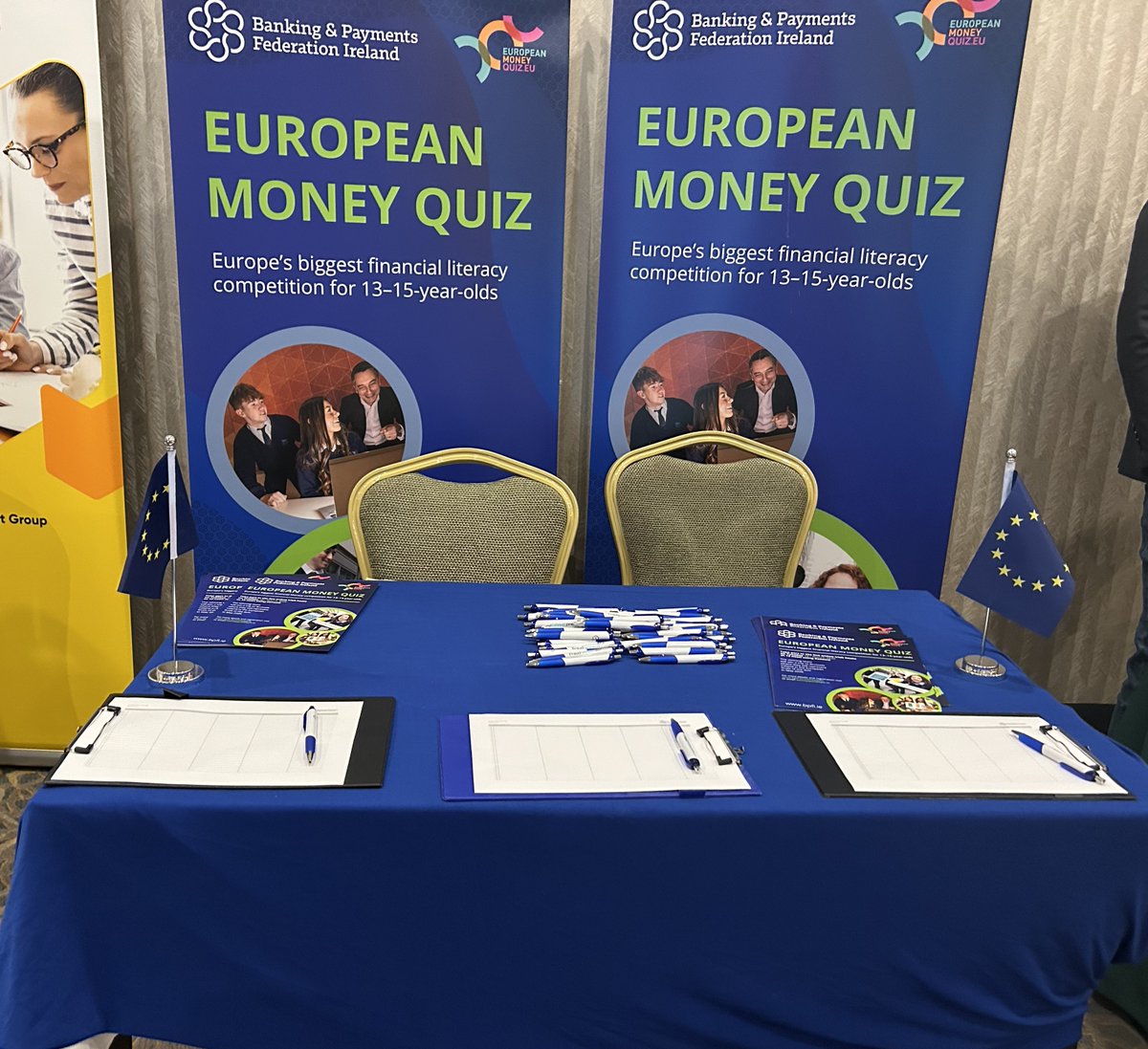 Delighted to be the <a href="/bstaireland/">Business Studies Teachers' Association of Ireland</a> conference today <a href="/mullingarpark/">Mullingar Park Hotel</a>, talking to teachers about the Irish Final of The European Money Quiz 2026 - Europe’s biggest financial literacy competition for 13–15 year olds. Winners represent Ireland in Brussels for the European Final. #EMQ
