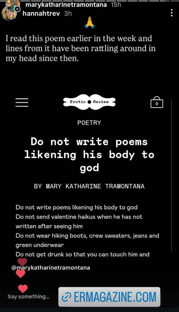 Rattling around in heads all week! 

Erotic Review Issue 4 'Art + Desire' on shelves today!

Read poem here: ermagazine.com/read/do-not-wr…

Order Issue 4:
ermagazine.com/buy/issue-4

To hear me read at the London launch 18/10 at Reference Point, please get in touch 💌